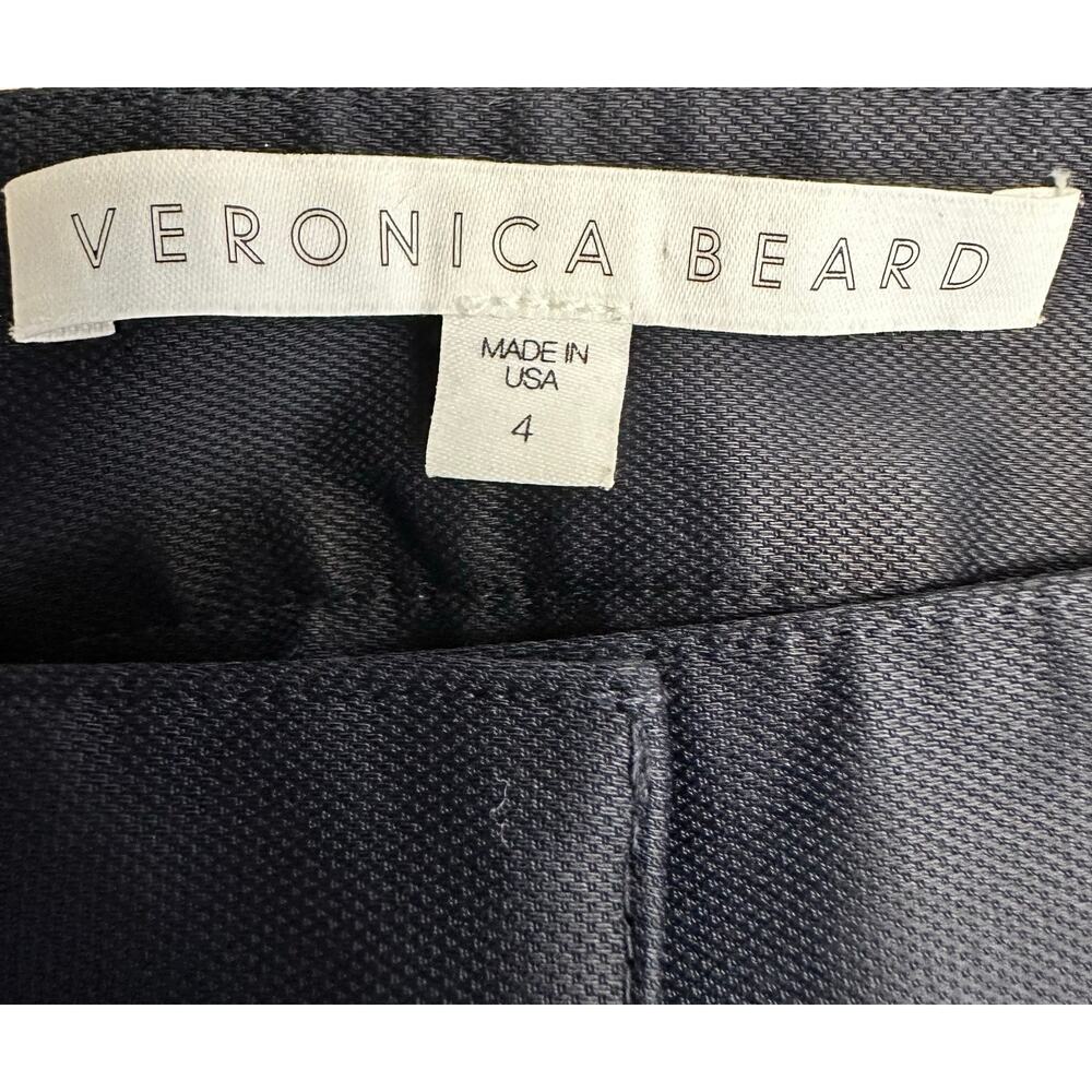 Veronica Beard Ash Seamed Skinny Pants Navy Blue Zippers Women's Size 4 Workwear - Picture 7 of 9